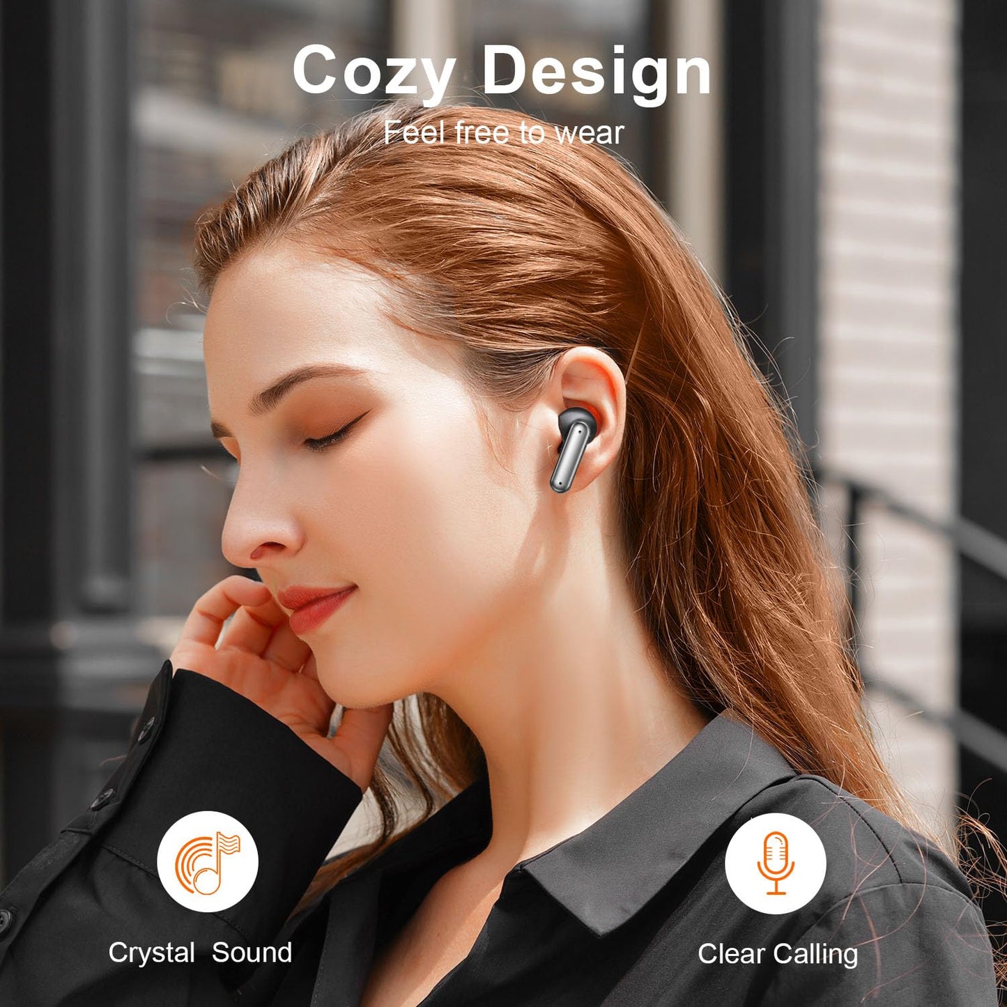Wireless Earbuds, 2025 Bluetooth Headphones, 50hrs Stereo Deep Bass Ear Buds with Power Display Charging Case, buit in Mic, IPX5 Waterproof Headset for iPhone Andriod Phones
