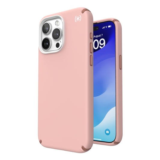 Speck iPhone 15 Pro Max Case - Drop Protection - Scratch Resistant, Soft Touch, 6.7 Inch Phone Case - Presidio2 Pro Dahlia Pink/Rose Copper/White