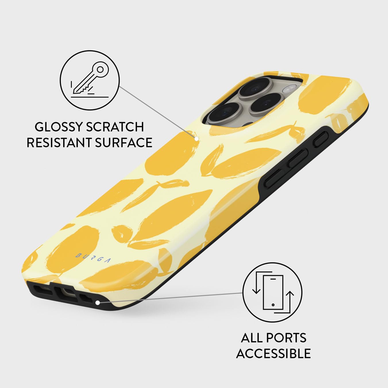 Phone Case for iPhone 16 Pro Max - Cute, Trendy, Aesthetic, Pattern Phone Cover, Hard Shell Protection - fits Apple iPhone 16 Pro Max Case for Women Men, Lemon Tart