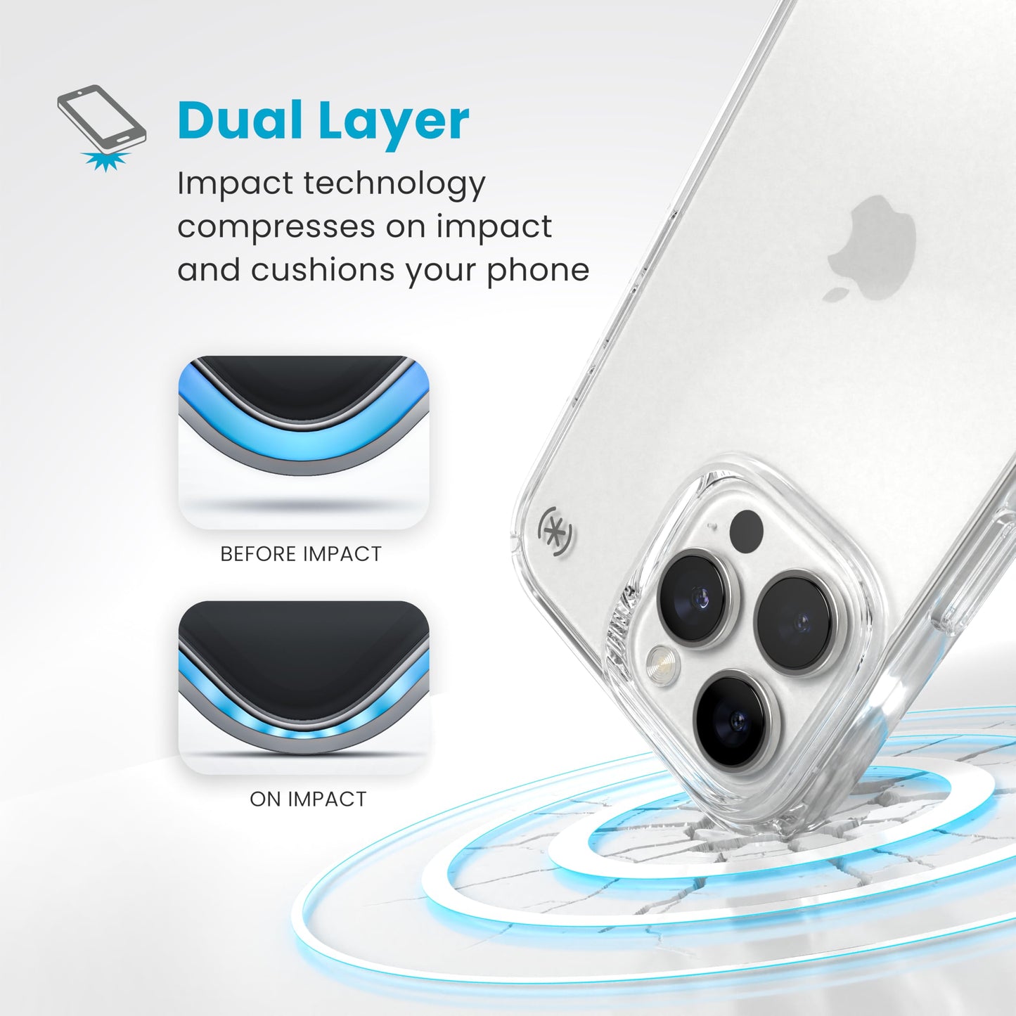 Speck Presidio Perfect Clear iPhone 16 Pro Case - Slim Phone Case